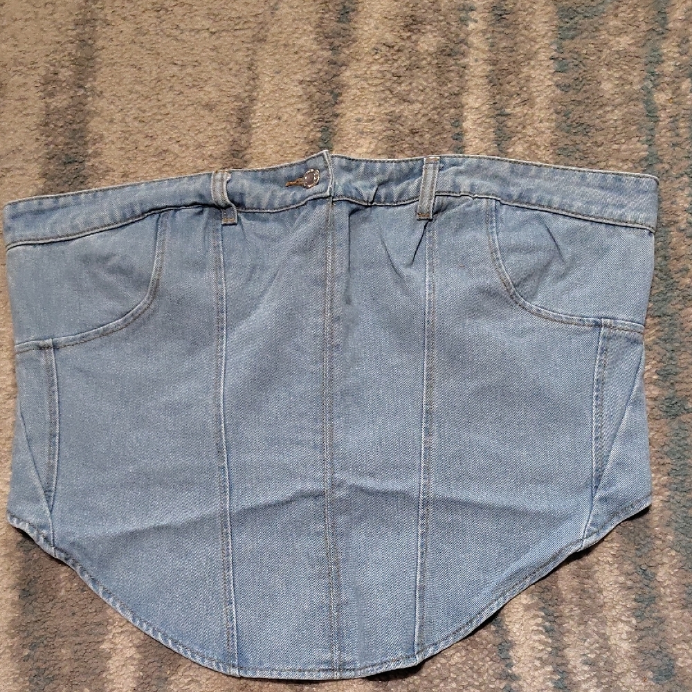 PrettyLittleThing Light Blue Denim Plus Size